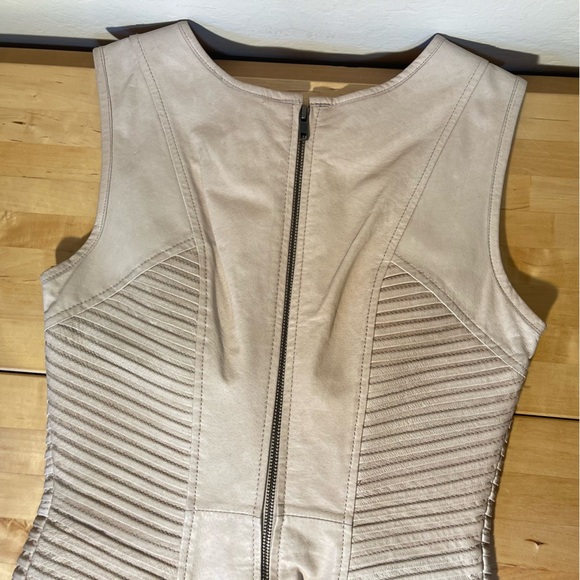 Warehouse Cream Leather Pencil Dress UK size 8 - Picture 6 of 12
